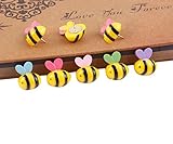 Yalis Decorative Thumb Tacks 15 Pcs Bees Push Pins Colorful for Feature Wall, Whiteboard, Corkboard, Photo Wall