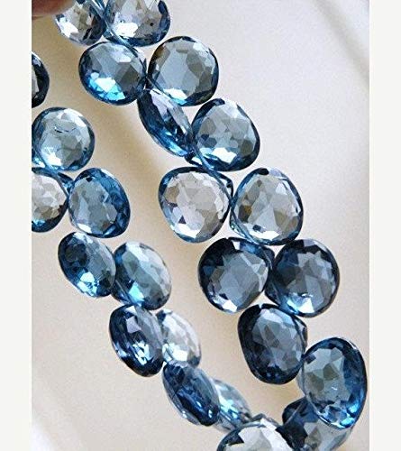Topaze bleue briolette coeur facetté 6,5mm pour création de bijoux de qualité