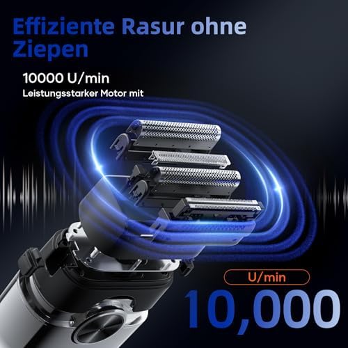 Bild 2 - Elektrorasierer Herren, kensen Mini Foil Shaver Mit 4 Flexiblem Scherkopf Rasierapparat Usb-C Elektrischer Rasierer Wasserdicht Folienrasierer 120Min Trockenrasierer Tragbar für Bart Gesicht Reise