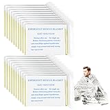 Traxenta 20 Pièces Couverture de Survie Reutilisable, Couvertures Thermiques d'urgence In...