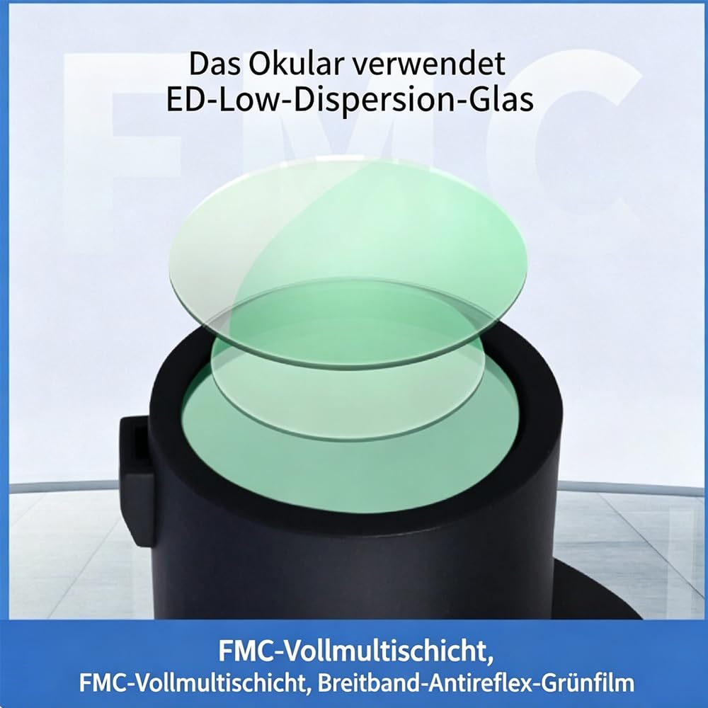 10-30x50 ED Monokular Fernglas, Stickstoffbefüllt, Hochauflösend Zoom, Ideal für Konzertfotografie & Outdoor Beobachtung Black