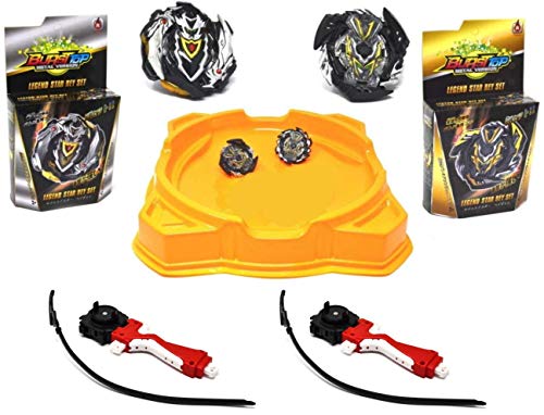 ARUNDEL SERVICES EU Arène en Rafale Edition limitée Noire la toupie arène et 2 toupies Arène Stade avec lanceurs manuels