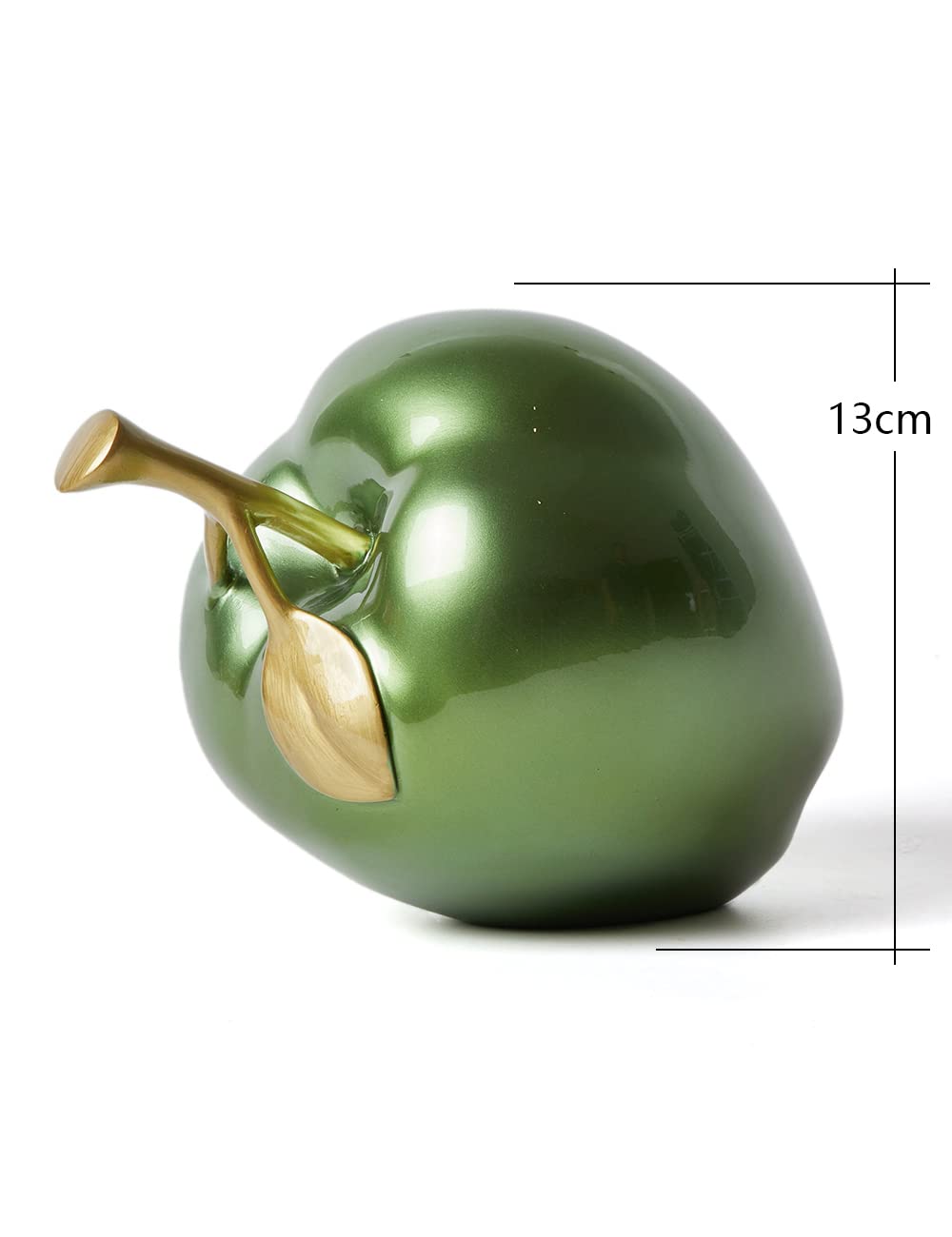 Apfel Skulptur Statue Moderne Kunst Deko Figur Abstrakte Arts Geschenk für Wohnzimmer Esszimmer Schlafzimmer Grün 18cm