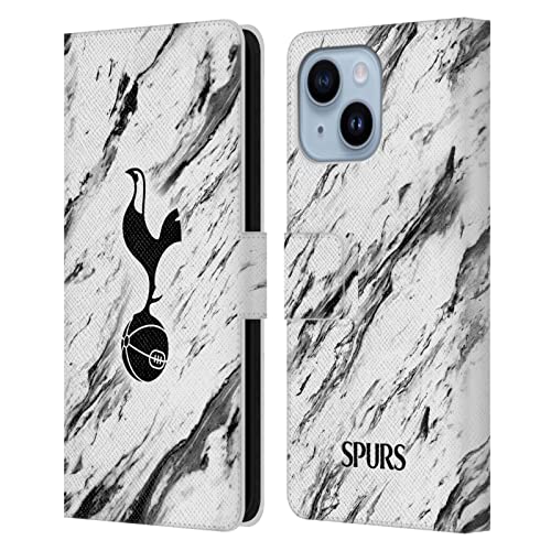 Étui portefeuille iPhone 14 Plus Tottenham Hotspur F.C. en cuir marbre noir