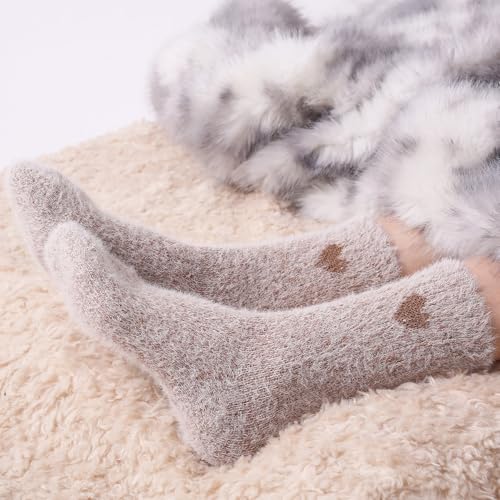 Image of SISOSOCK 5 Pairs Fuzzy Soft Cozy Comfortable Socks for Women, Casual Sleep Comfy Socks, Perfect Warm Winter Gifts for Women