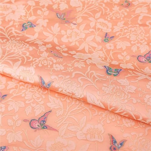 Generic Tejidos, Tejidos de Seda de Satén, Tejidos de Brocado de Nubes de Flores Hermosas, Tejidos Elegantes Y Coloridos de Caja de Embalaje de Canciones de Mariposa, Tejidos de Cheongsam Hechos a M