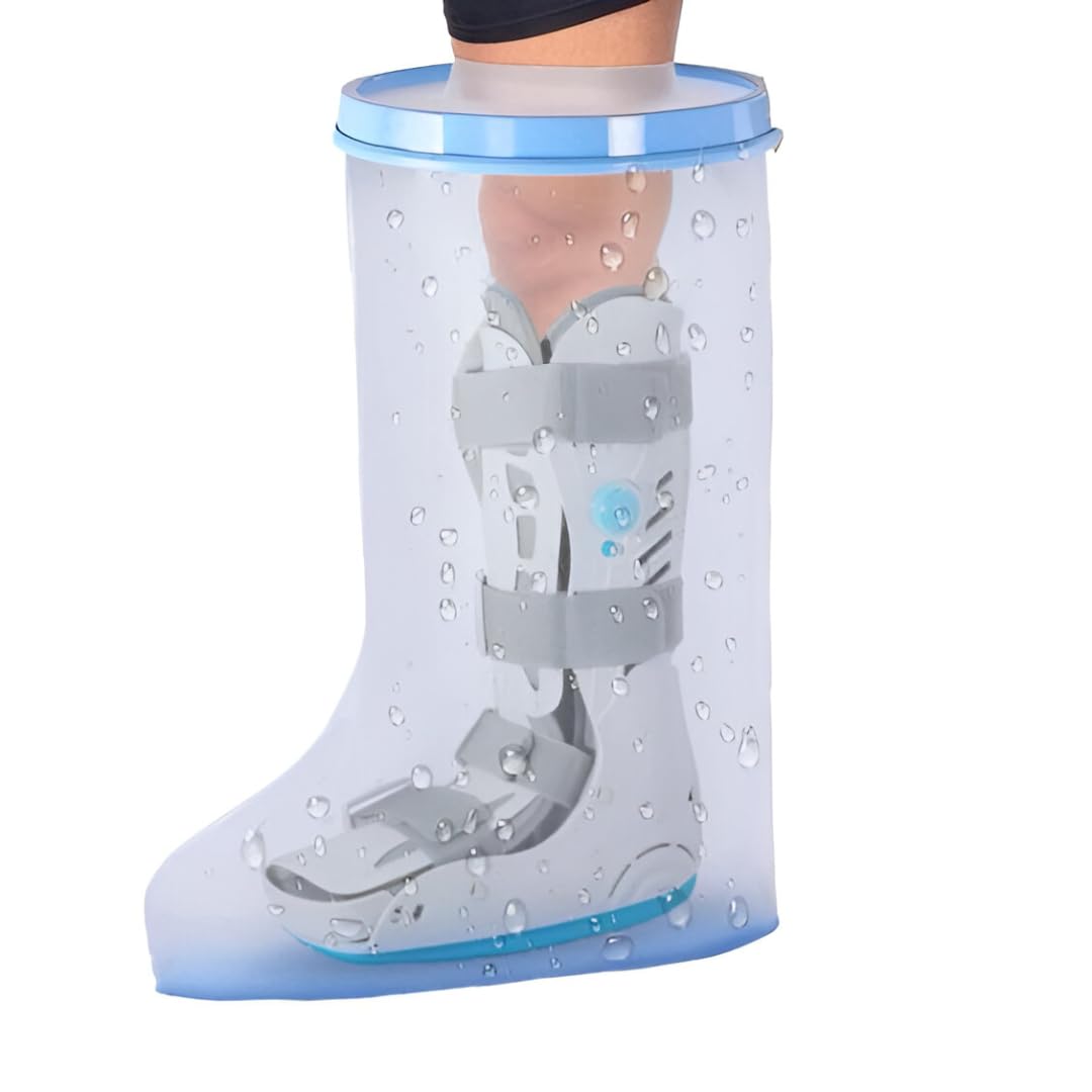 Glitzn Waterproof Cast Cover Watertight Protector for Shower and Bath Reausable Cast Bandage Protector Soft Comfortable Seal to Keep Wounds Dry (Lag Cast Protector) 3