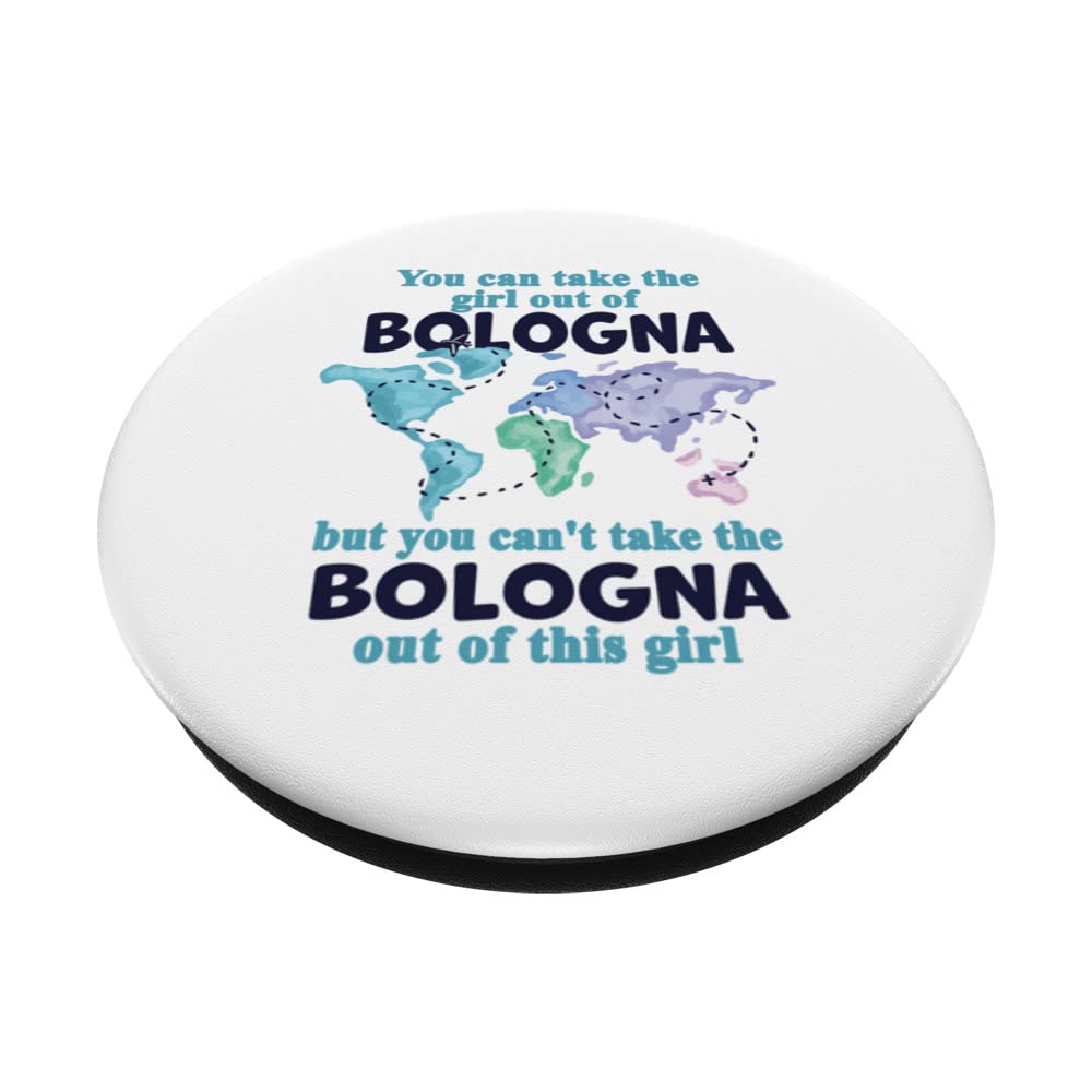 Relocation From Bologna - Proud Girl From Bologna PopSockets Swappable PopGrip, Black - Image 2