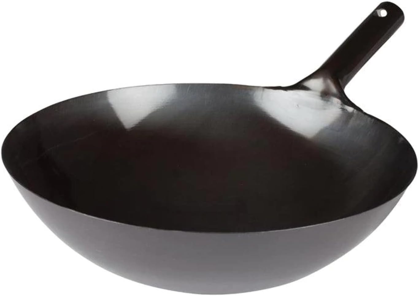 Winco Chinese Wok with Integral Handle, 16-Inch, Black, Medium