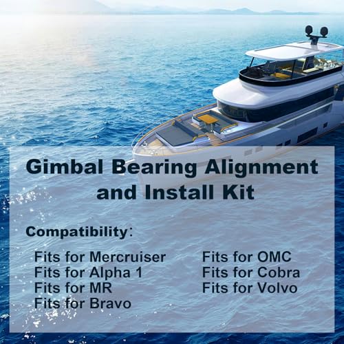 Image of Gimbal Bearing Alignment and Install Kit, Heavy Duty Engine Alignment Tools Set Fits for Mercruiser Alpha, Alpha 1, MR, Bravo, OMC, Cobra, Volvo