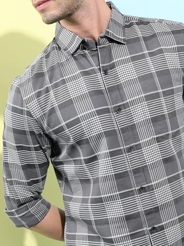 Image of Highlander Men's Slim Fit Checks Shirt | Long Sleeves | Regular Collar | Casual Shirts for Men