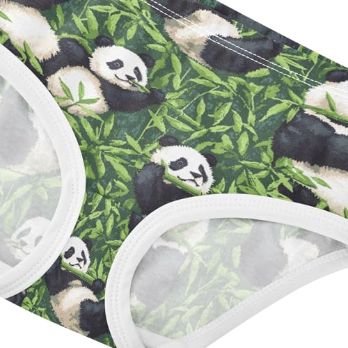 ZZKKO Panda Bamboo Green Girls Underwear Toddler Panties for Girls Comfort Brief Size 2-8T3