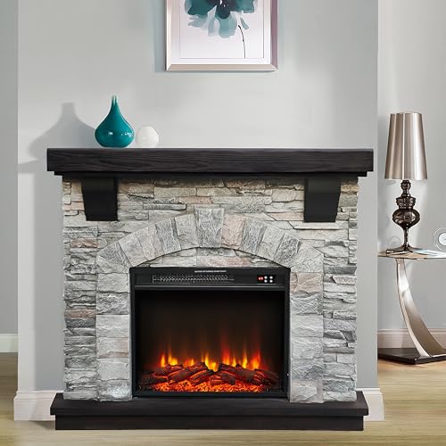 FESTIVITY 45 Inch Freestanding Mantel with 23" Electric Fireplace Insert