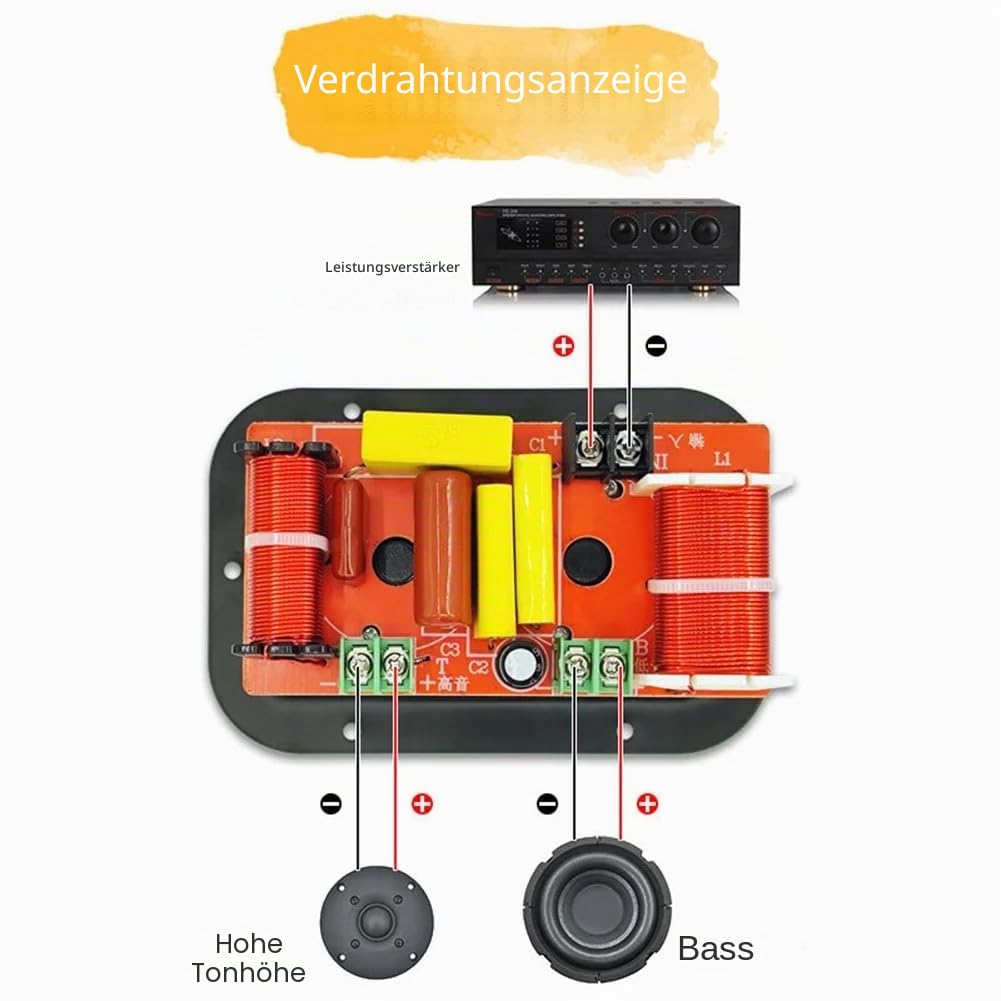 2 Wege 350 W Lautsprecher Höhen + Frequenzteiler Frequenzweichen Lautsprecherfilter DIY für DIY Heimkino Einfache Installation