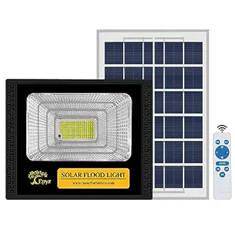 Epyz Solar Flood Light Outdoor Waterproof IP65 Plastic with Remote for Home Garden Wall Compound Entrance Automatic LED Lamp [ Pack of 1, Cold White Light ] Light Power 50W - 4000mAh, 183LED