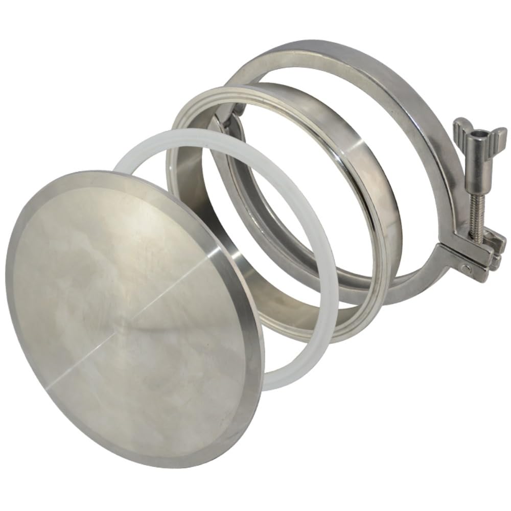 1 szt. OD38-219 mm długość 3,8 cm - 20,3 cm tuleja do spawania rur + zacisk trójzaciskowy + uszczelka PTFE + zaślepka ze stali nierdzewnej 316 pasuje do rur (OD51 mm i 5 cm)