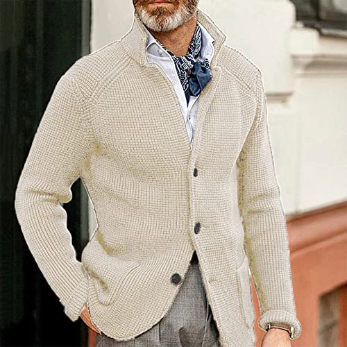 Ymosrh Men's Cardigan Sweaters with Buttons Cardigan Sweaters Shawl Collar Slim Fit Casual Knitted Sweater, M-3XL2