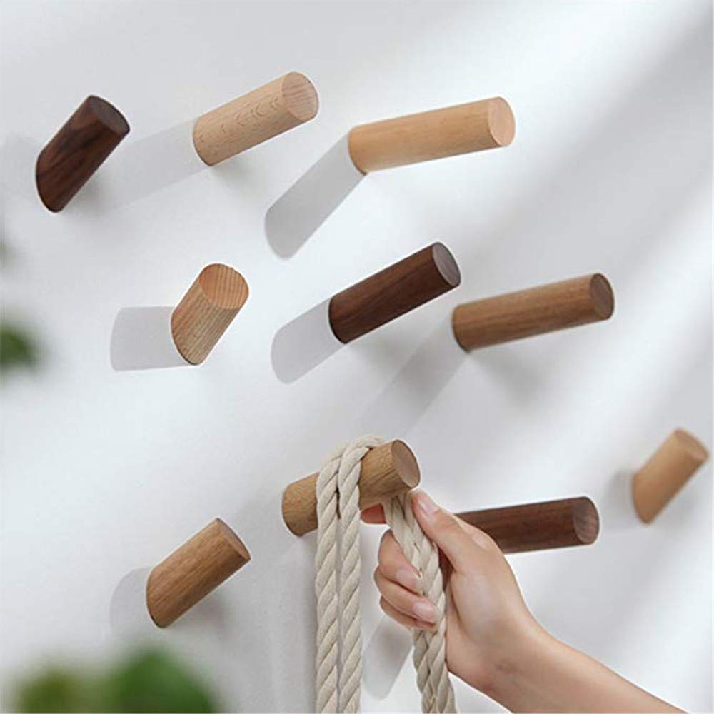 Ganci Da Parete In Legno Massello Naturale – Confezione Da 2 – Design Minimalista E Moderno Per Appendere Cappotti, Asciugamani, Borse E Accessori – Calore E Ordine Per Ogni Stanza