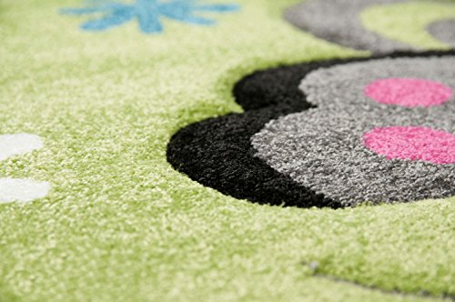 CARPETIA Kindertapijt speeltapijt kinderkamer meisjes tapijt vlinder groen maat 160x230 cm - Afbeelding 5