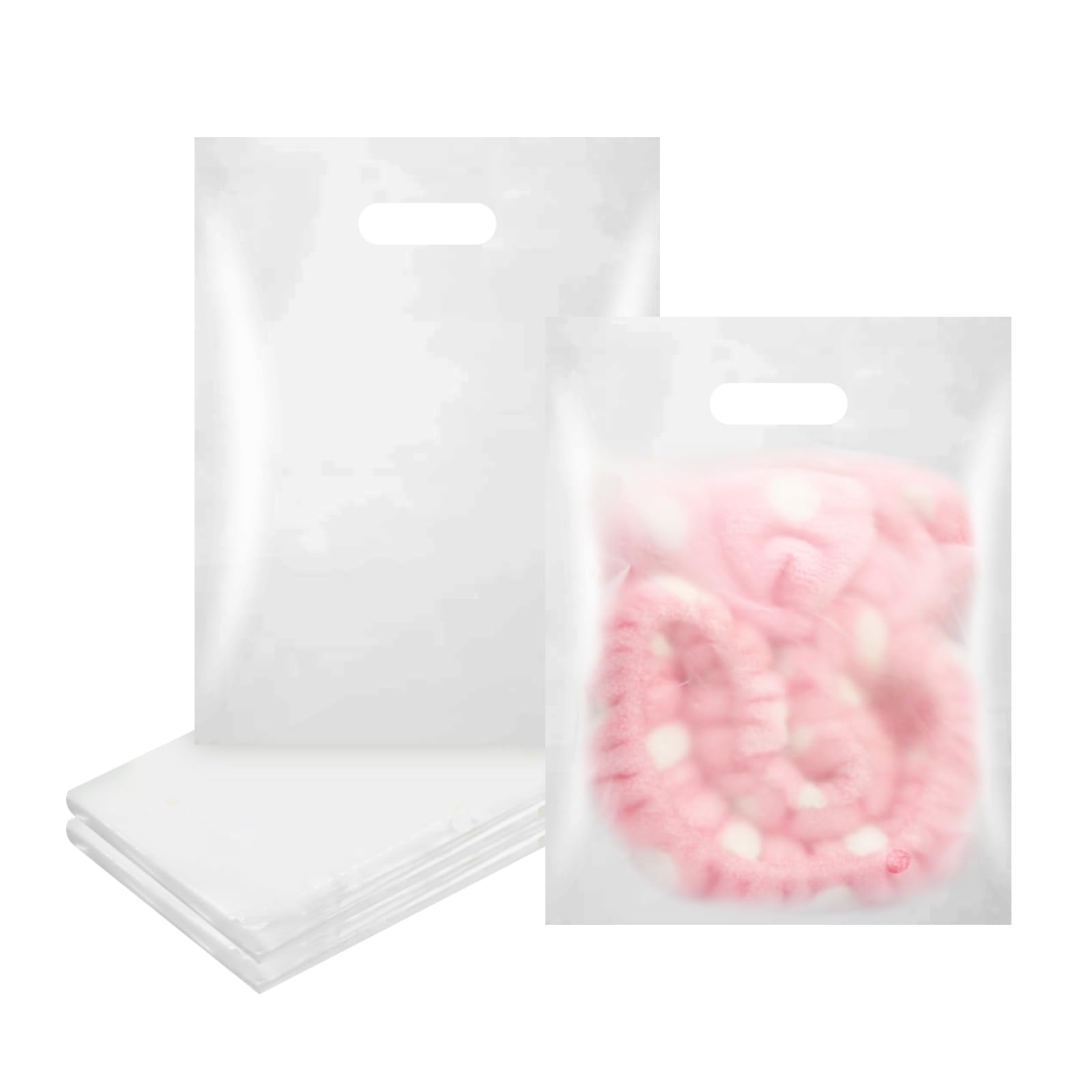 Amazon.co.jp: DIFEIUKI 透明 手提げ袋 100枚セット 透明 無地