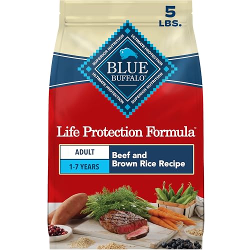 Blue Buffalo Life Protection Formula Beef & Brown Rice Adult Dry Dog Food, Supports Immunity with...