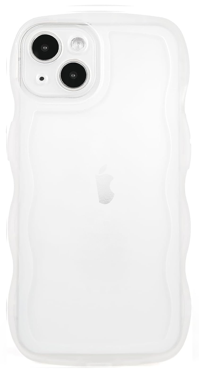 SKYLMW Compatible with iPhone 13 Mini Case 5.4" 2021, Cute Kawaii Curly Wave Frame Shape Soft Silicone Shockproof Protective Phone Case for Women