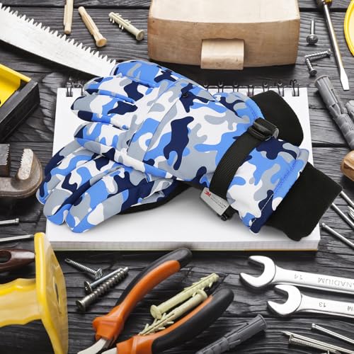 Image of Ski Gloves,Snow Gloves Waterproof Winter Warm Cold Weather Touchscreen Gloves for Parent& Child Kids Skiing,Snowboarding