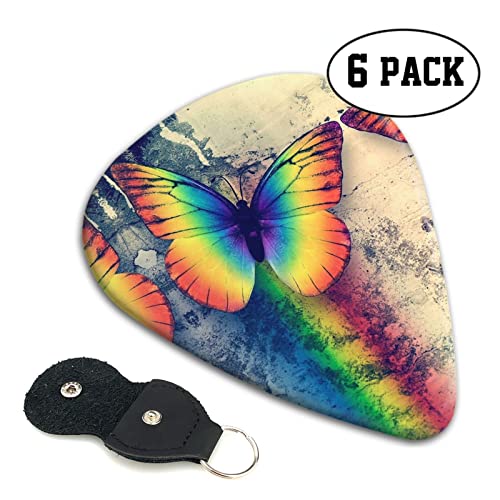 Rainbow Butterfly Lot de 6 médiators pour guitare acoustique, guitare électrique, basse, ukulélé – fins, moyens et épais… - Les Beatles, Paul McCartney, John Lennon, RIngo Starr, George Harrison Rainbow Butterfly Lot de 6 médiators pour guitare acoustique, guitare électrique, basse, ukulélé – fins, moyens et épais… – Image 3