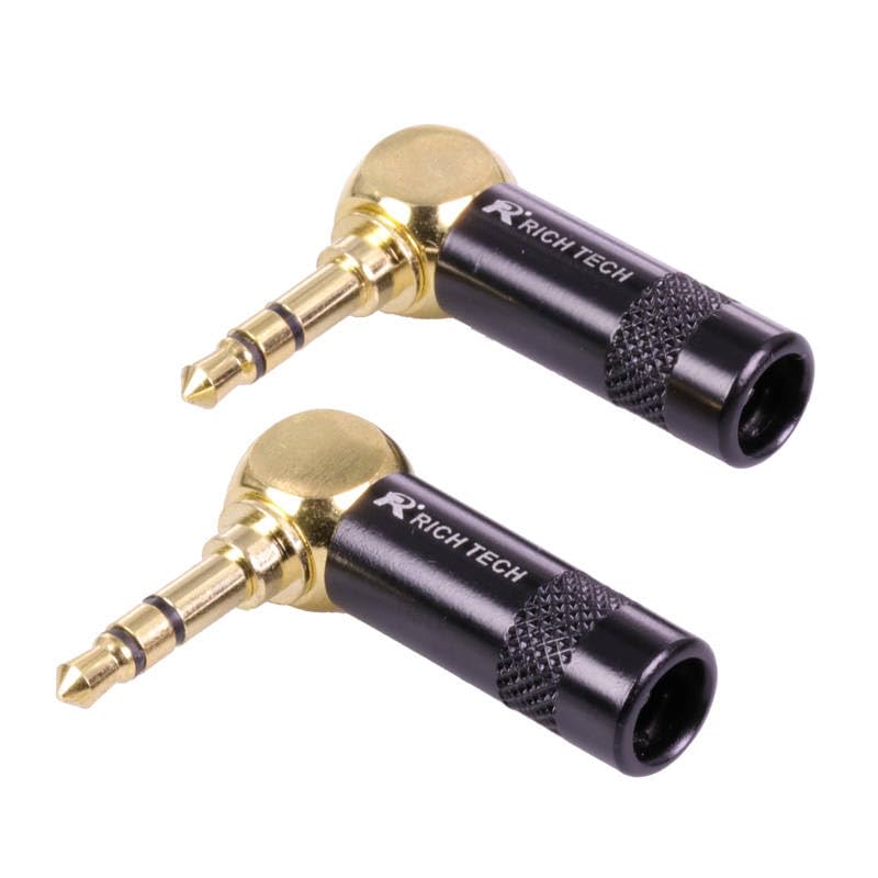 10pcs/lot Right Angle 3.5mm Stereo 3 Poles Male Plug Wire Connector Gold Plated Audio Plug Jack 3.5m Stereo Male Connector