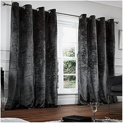 Elegant Crushed Velvet Eyelet Curtains Cover
