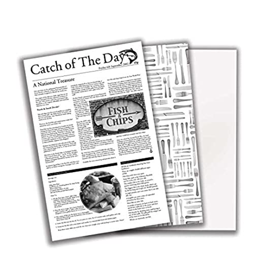 Utopia CT8000 Greaseproof Paper, Presentation, Catch Of The Day, 10" x 17", 26 cm x 43 cm