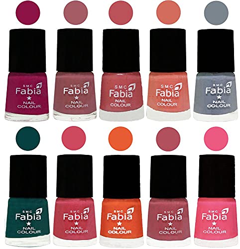 Image of ALL IN ONE (PACK OF 10), Long Lasting Glossy Nail Polish, 6 ml Each, All Vibrant Colours,01967