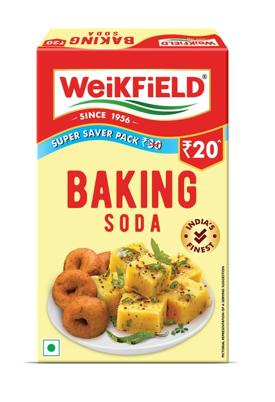 Image of Weikfield Baking Soda 80gm | Super Saver Pack | Food Grade Sodium Bicarbonate | Perfect & Versatile for Baking, Cooking | Multipurpose Household & Kitchen use