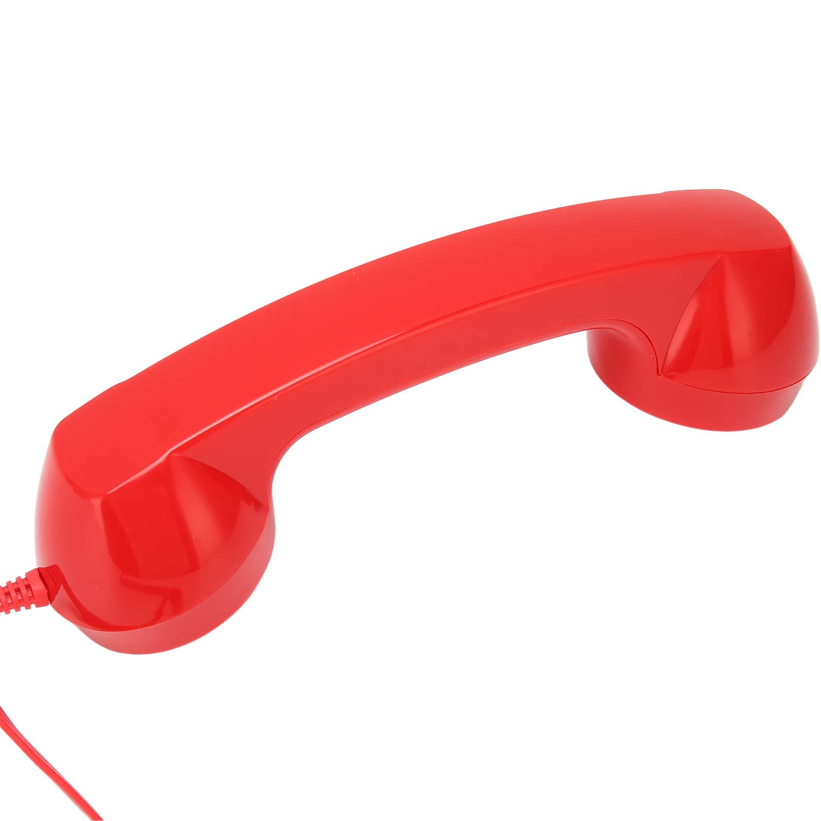 Cornetta del Telefono retrò, Microfono Ricevitore per Telefono Cellulare da 3,5 Mm con Controllo del Volume, Microfono con Cavo a Spirale da 9 Piedi per Smartphone (Rosso)