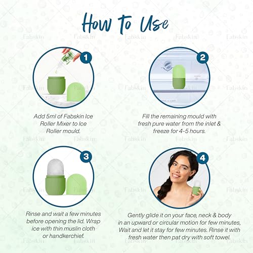 Image of Fabskin Ice Roller For Face Massager, Neck and Body | With Aloevera & Cucumber Mixer 30ml For Men & Women | Ice Cube Facial Roller Kit l For Skin Moisturizing & Soothing