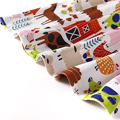 Toddler Girls Farm Cow Egg Animal Printed Dress Sleeveless Ruffle Bottom Summer Dresses 1-7Y3