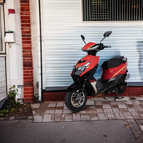 Image of ZELIO GRACYi Electric Scooter | 60V /32AH Lead Acid Battery | 55-60 km Range | Non-RTO | Single Disc Brake | 4-5Hrs Charging | Alloy Wheels (Red /Black)