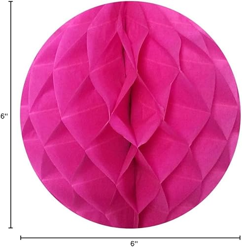 Miniatura 8 de Wrapables Juego de 5 bolas de panal de tela de 6 pulgadas para decoración de bodas, fiestas de cumpleaños, baby showers, y decoración de guardería,