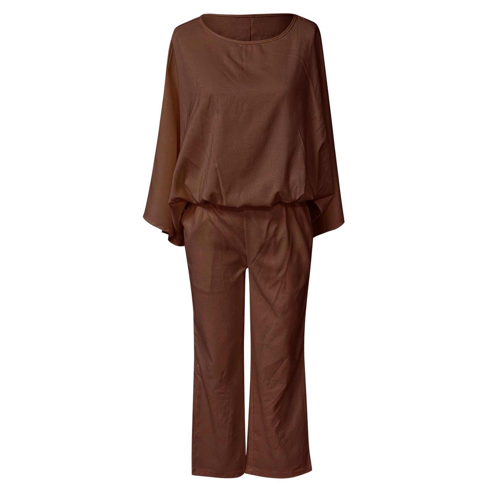 Completo Donna Elegante 3 Pezzi - Abbigliamento Donna Elegante Casual Pantaloni a Maniche Svasate per L'Uso Quotidiano