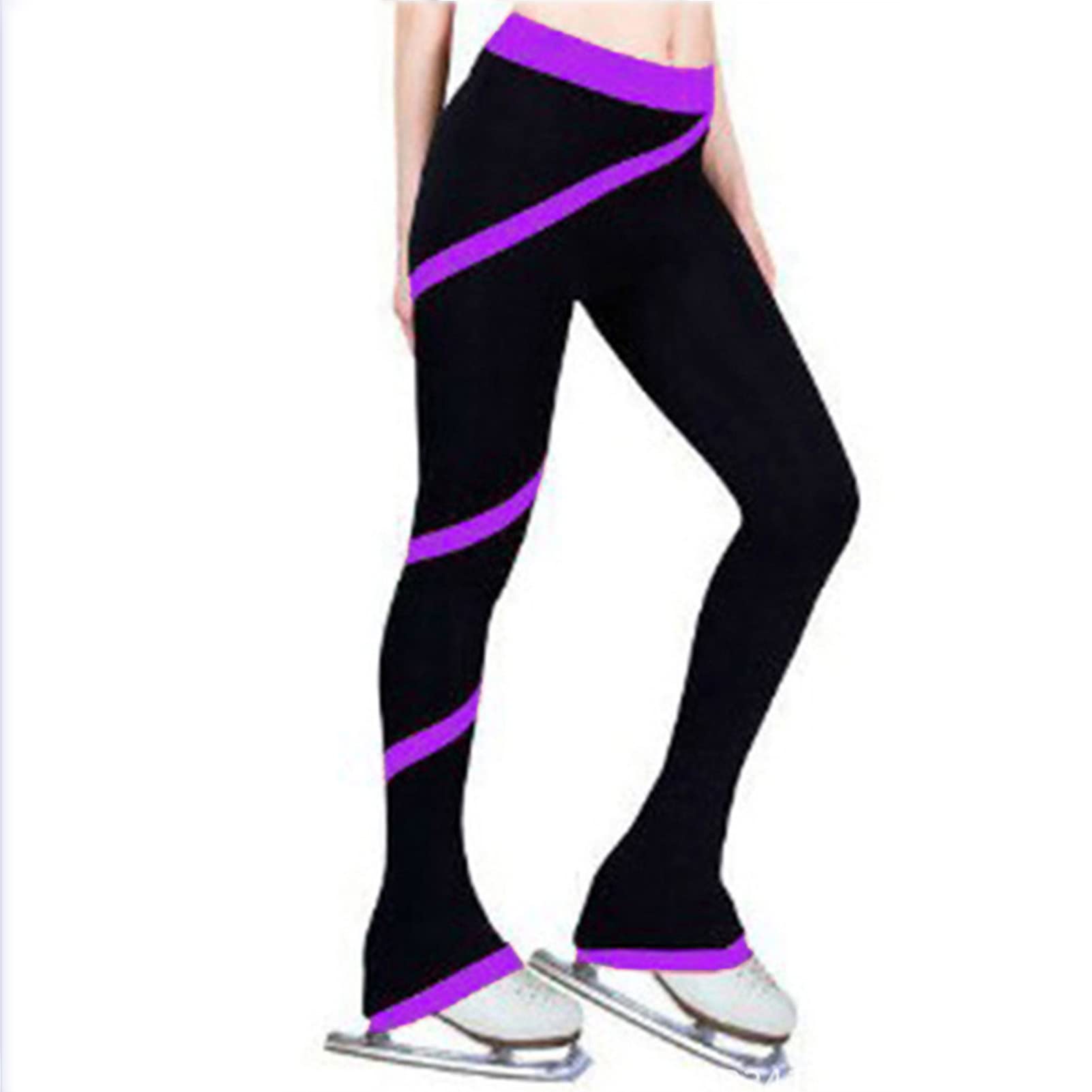 Genérico Pantalones De Patinaje Artístico para Niñas Y Mujeres Forro Polar Pantalones Largos De Entrenamiento Competición De Patinaje sobre Hielo Cálido(Size:150CM,Color:Púrpura)