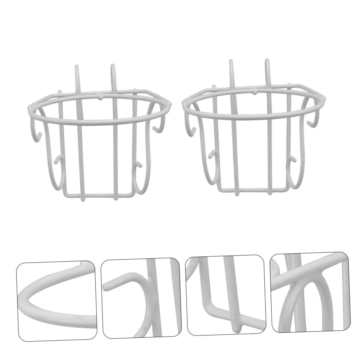 BESPORTBLE 2 Piezas Colgador De Macetas De Hierro Cesta Colgante Pared Soporte Anillo para Macetas Maceteros Al Aire Anillos para Barandilla Soporte Balcón
