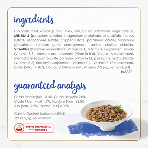 Image of Purina Fancy Feast Wet Cat Food Gourmet Naturals Rainbow Trout Recipe in Wet Cat Food Gravy - (Pack of 12) 3 oz. Cans