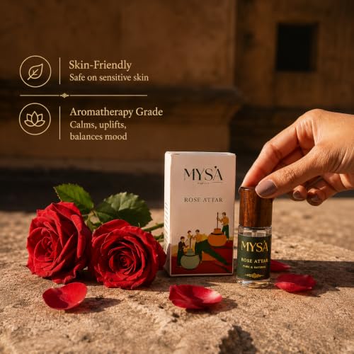 Image of Certified Natural Gulab Ittar | 100% Pure & Natural Rose Attar Perfume Oil | Alcohol-Free, Skin-Friendly, Long Lasting Floral Fragrance for Men & Women | Aromatherapy & Therapeutic Benefits | Made in India | 3ml