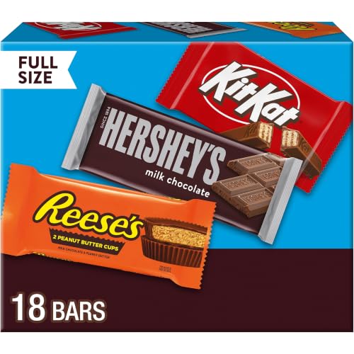 HERSHEY'S, KIT KAT & REESE'S Milk Chocolate Variety Box, 18 ct