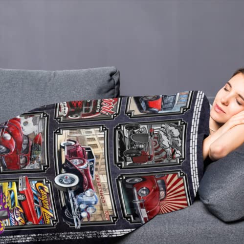 Retro Car Vintage Car Gift Ultra-Soft Throw Blanket 50"X40" Comfortable Gifts For Bed Sofa Dorm Decor Bedding Bedroom #TOP4
