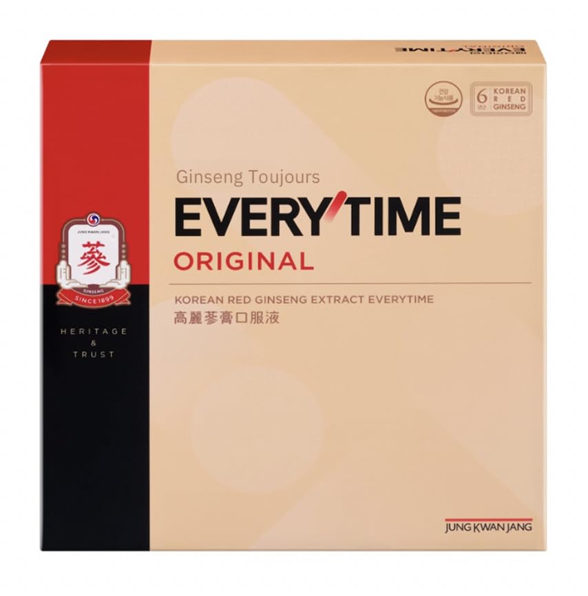 Jung Kwan Jang 100% coréen extrait de ginseng rouge 30 bâtons pratique booster énergétique naturel, système immunitaire renforcé, soulage le stress