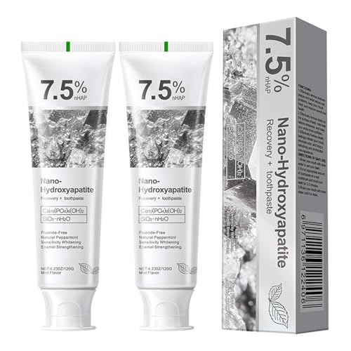 Nano-Hydroxyapatite Toothpastes for Enamel Protection and Tooth Strengthening, Gentle Mint, Fresh Breath, Fluoride-Free Toothpaste for Sensitive Teeth (2)