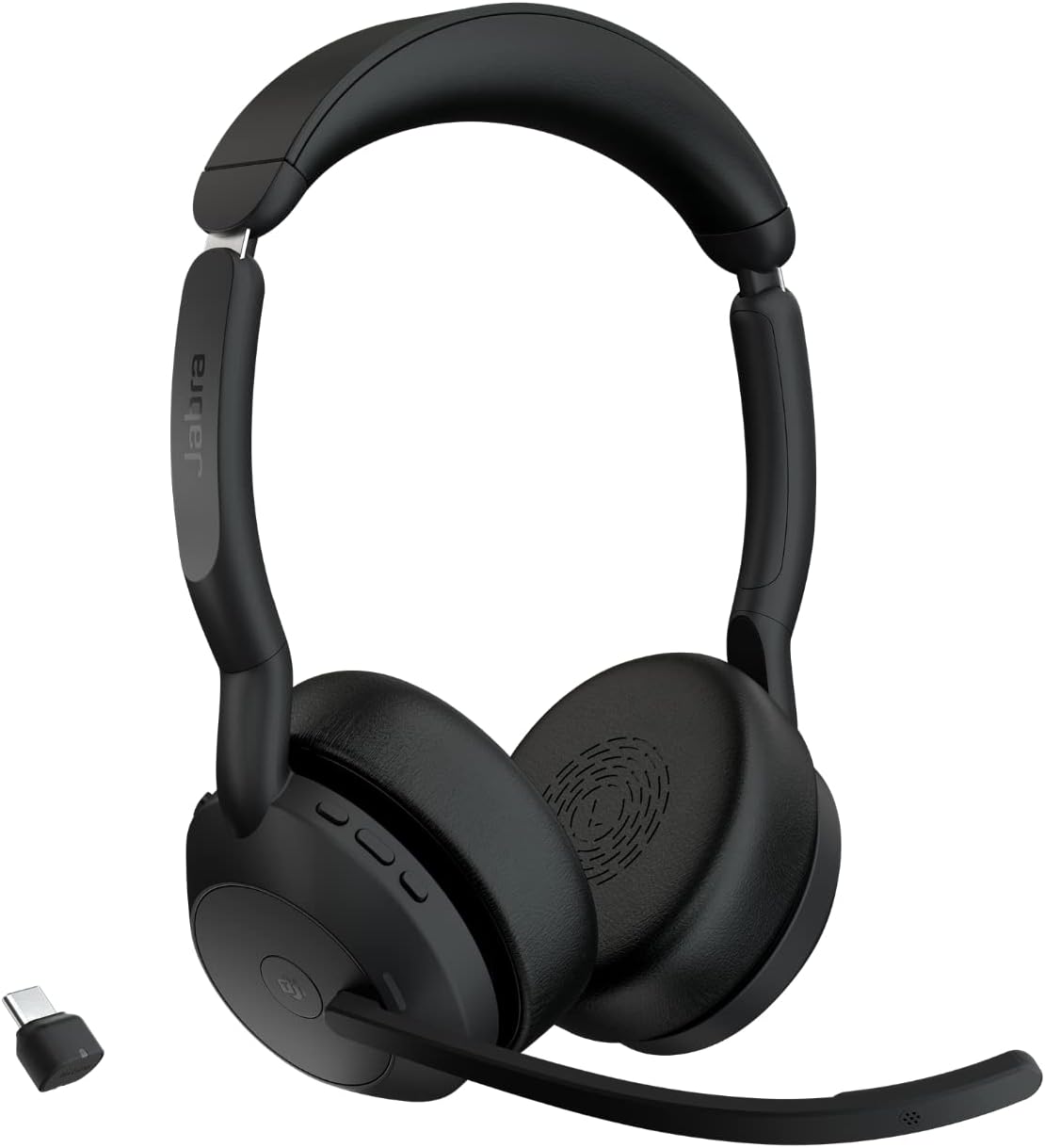 Evolve2 55 Stereo Wireless Headset - Features AirComfort Technology, Noise-Cancelling Mics & Active Noise Cancellation - Works with UC Platforms Such as Zoom & Google Meet - Black