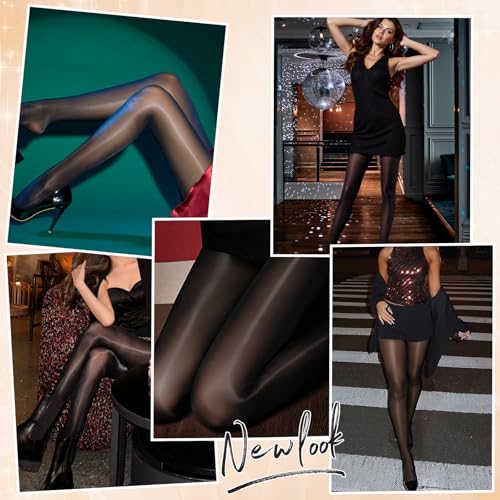 Image of Buauty Shimmer Tights for Women, Shiny Oil Pantyhose Stockings, Oil Bright Shaping Tight Ultra Shiny Sheer Tights High Waist
