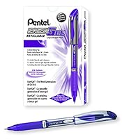 Pentel Energel Liquid Gel Pen 1.0mm Broad Nib Violet Ink, Box of 12 Pens (BL60-V)